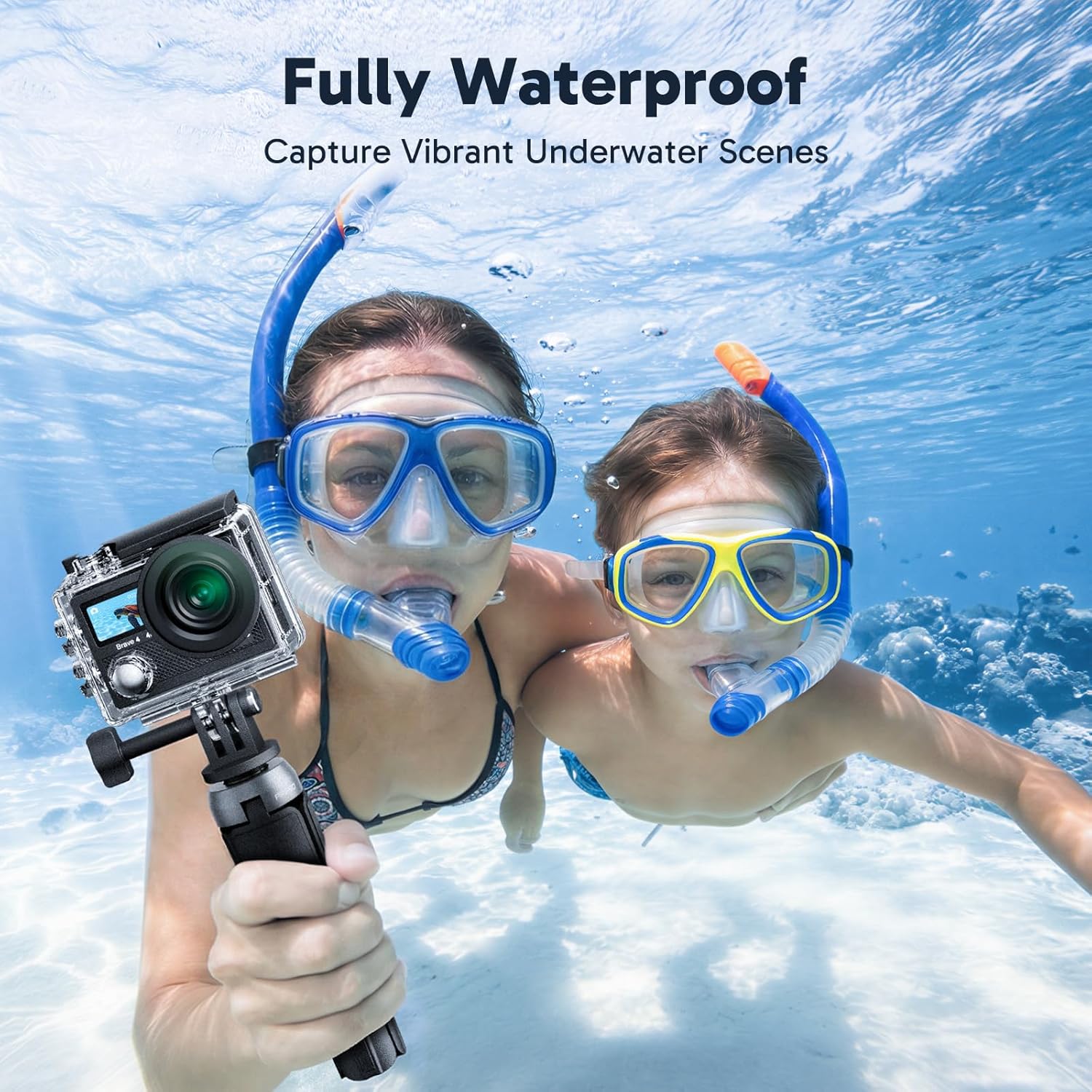 AKASO Brave 4 Action Camera 4K30 Ultra Hd Waterproof Underwater Camera | 20MP EIS WiFi Remote Control 170° FOV 5X Zoom Sport Camera for Snorkel Travel with Bicycle Helmet Motorcycle Accessories Kit - Image 4