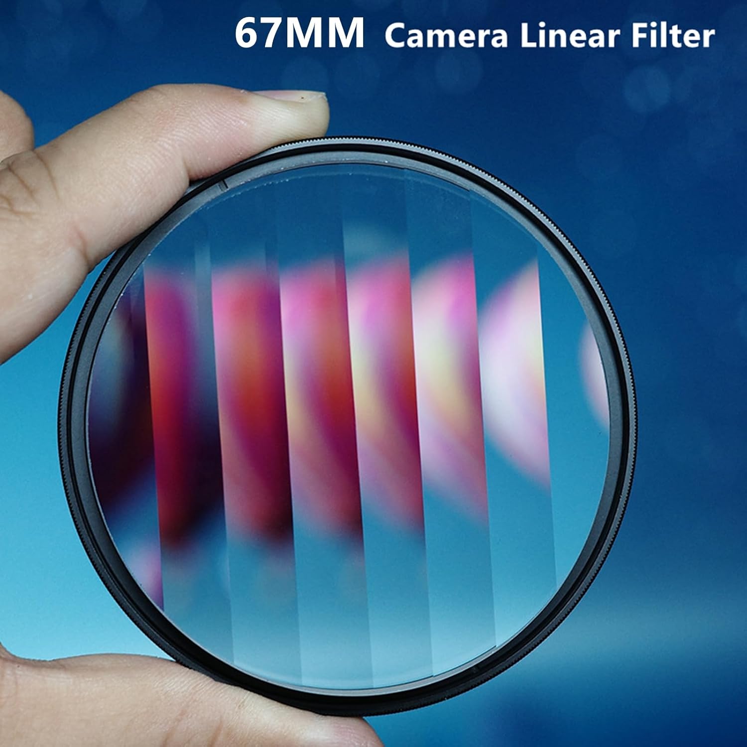 Camera Linear Filter, 67MM Prism Film Special Effects Glass Repeater Lens Repeat Multiple Images Photography Accessories for DSLR Cinematice Video and Photo, Filter Pouch Included - Image 2