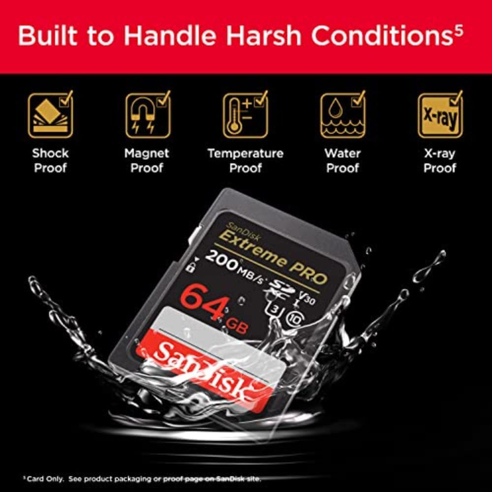 SANDISK 64GB Extreme PRO SDXC UHS-I Memory Card - C10, U3, V30, 4K UHD, SD Card - SDSDXXU-064G-GN4IN | UHS-I, V30, U3, Class 10, 4K video - Image 5