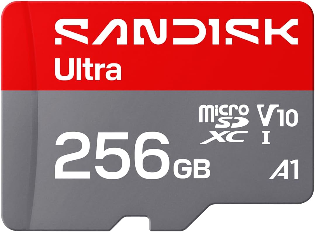 SANDISK 256GB Ultra microSD UHS-I Card - Up to 195MB/s Read Speed, Full HD Video, V10, U1, C10, A4 - SDSQUJQ-256G-GZ6MA